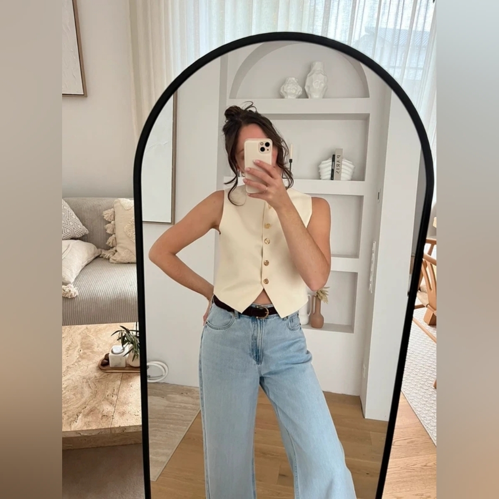 Cream Button-Up Vest